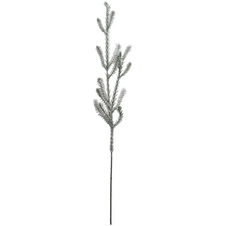 30" Green and White Sparkling Snow Flocked Artificial Pine Christmas Branch Spray