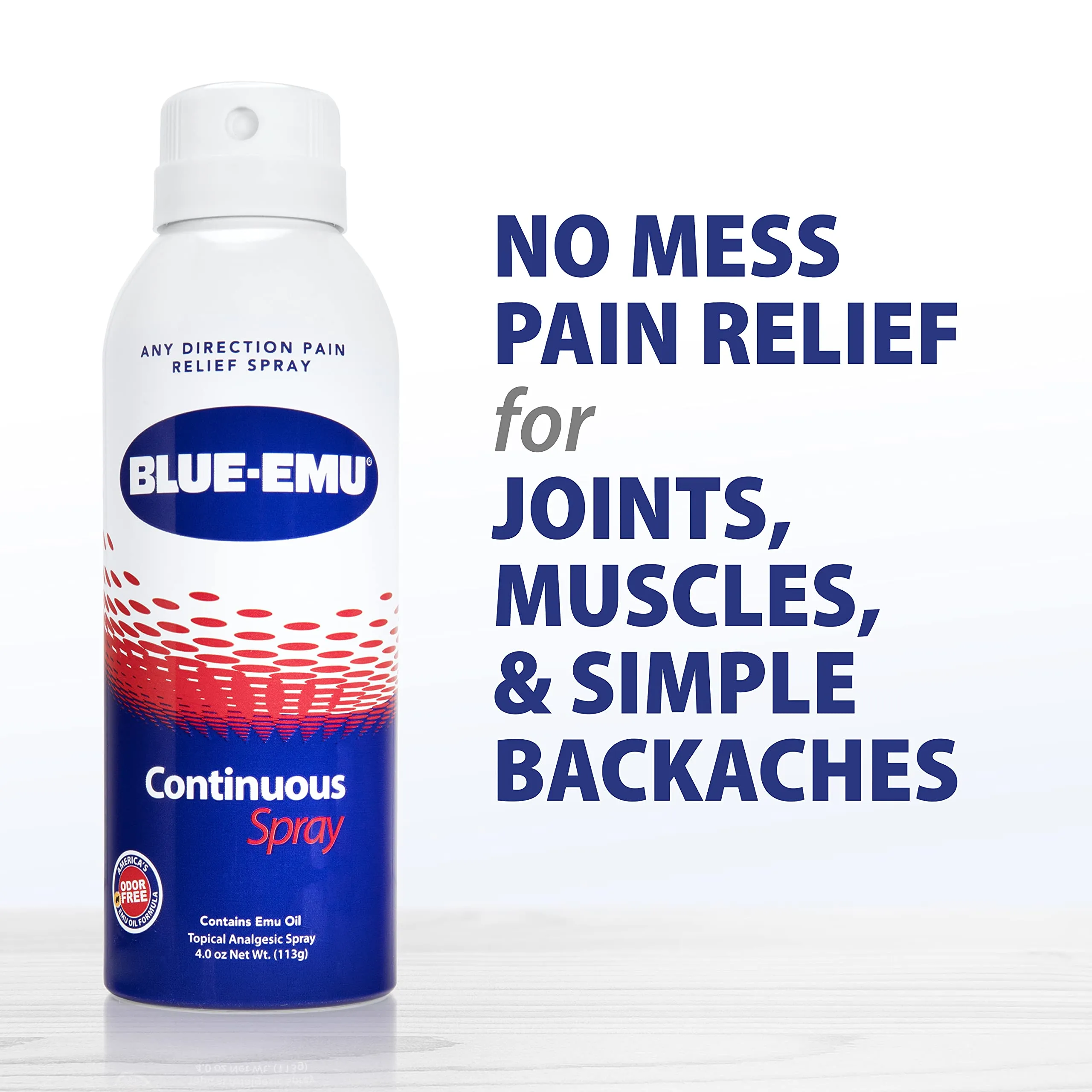 Blue-Emu Pain Relief Spray for Muscle, Joint & Bruises Fast Drying Support w/ Emu Oil, 4oz
