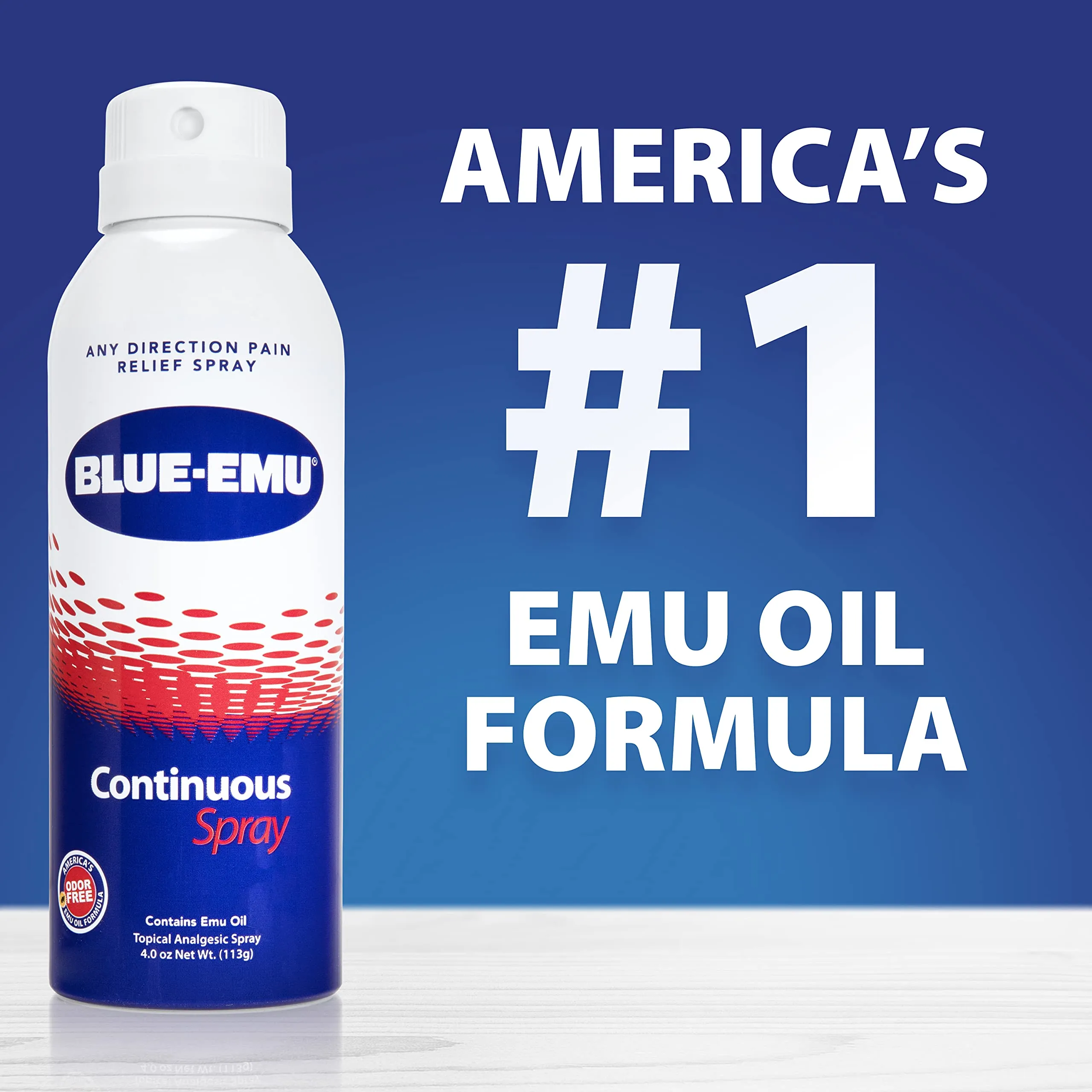 Blue-Emu Pain Relief Spray for Muscle, Joint & Bruises Fast Drying Support w/ Emu Oil, 4oz
