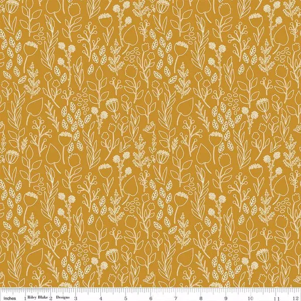 Blush n' Butterscotch by Simple Simon and Company for Riley Blake Designs - Outlines Butterscotch - C15592-BUTTERSCOTCH - Sold in 1/2 yard increments