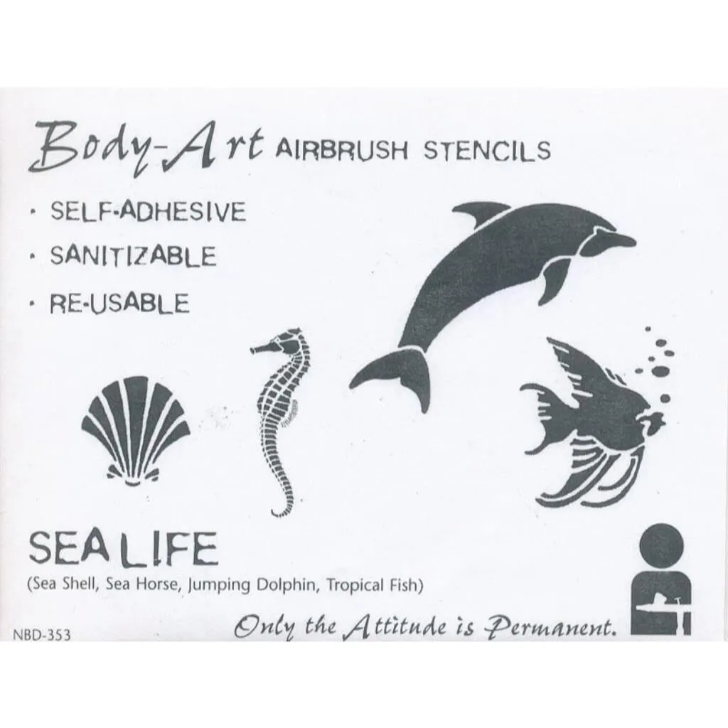 Body Art Stencils, Sea Life