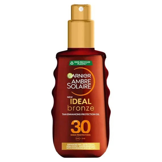 Garnier Ambre Solaire Ideal Bronze Tan Enhancing Protection Oil Spray SPF30 150ml