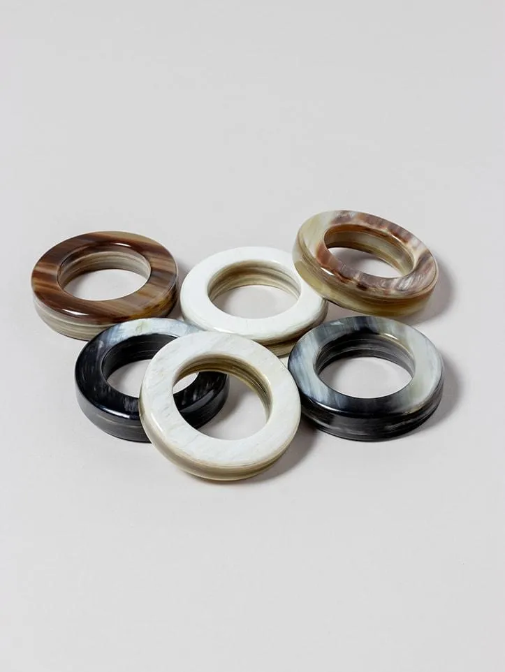 Horn Napkin Rings, Set of 2 in Brown