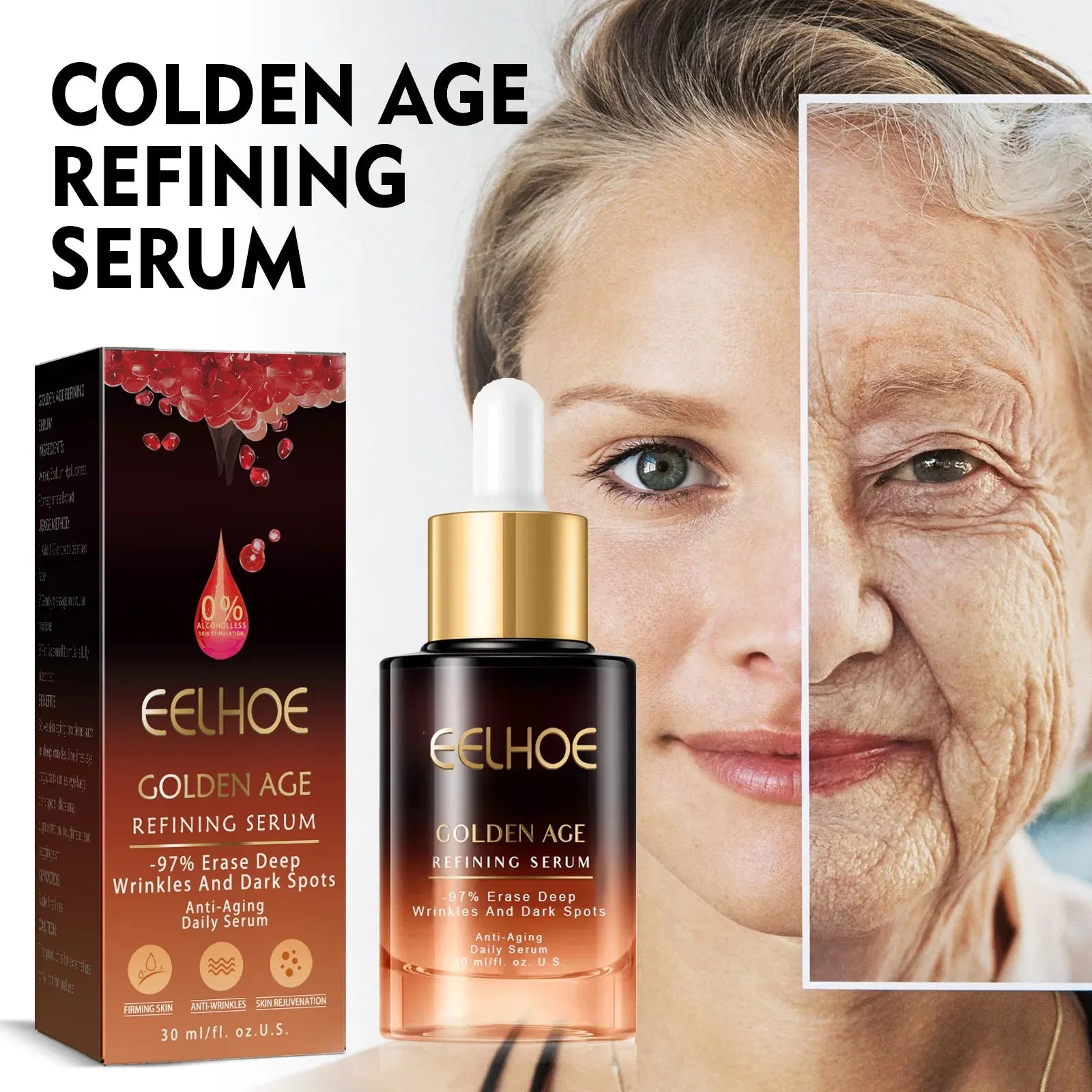 Instant Wrinkle Removal Serum – Firming & Lifting, Anti-Aging, Fine Line Reduction, Puffiness Relief, Moisturizing & Brightening Face Care