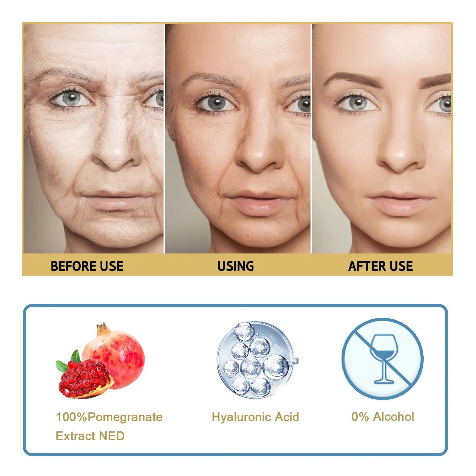 Instant Wrinkle Removal Serum – Firming & Lifting, Anti-Aging, Fine Line Reduction, Puffiness Relief, Moisturizing & Brightening Face Care