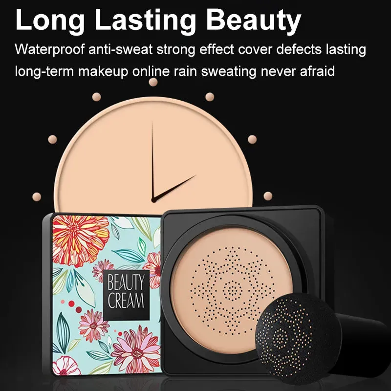 Mushroom Head Air Cushion, CC Cream: Natural Moisturizing Foundation, Concealer, Whitening, Oil-Control Makeup Cosmetics BB Cream.