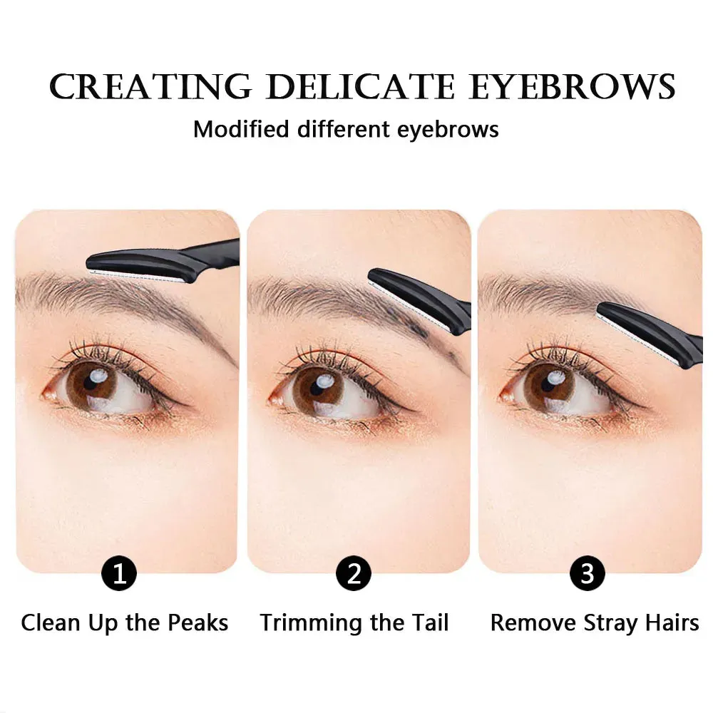Portable Eyebrow Trimmer Knives – Face Razor Hair Remover Epilation Cutter Shaver Blades & Makeup Tool
