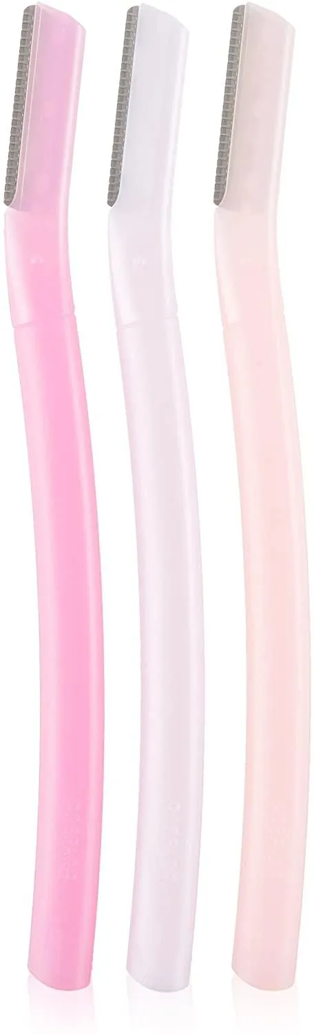 Shiseido Stainless Eye Brow Razor Large Pack, Basic color, 1 Pack of 3 Razors