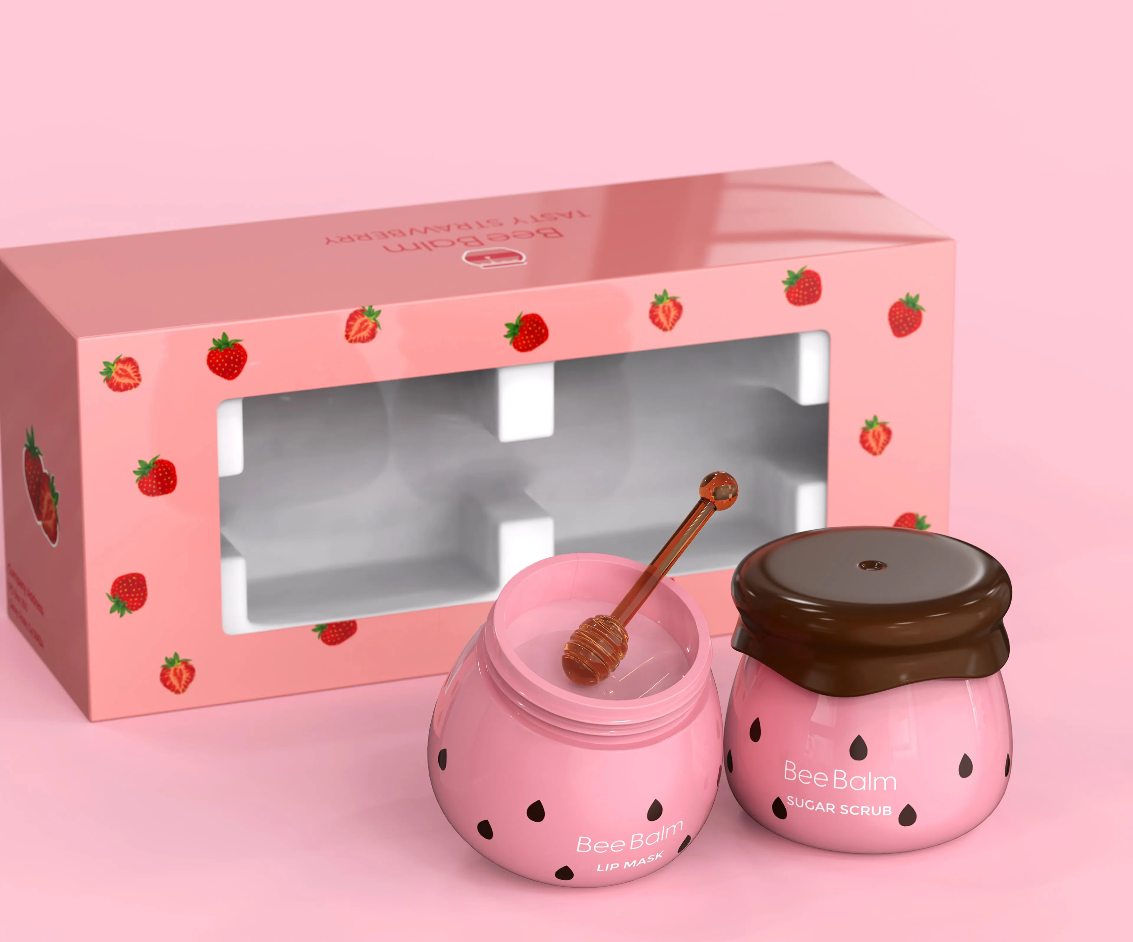 Strawberry Lip Mask   Sugar Scrub Set