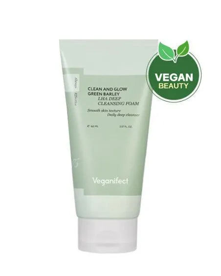 Veganifect Clean And Glow Green Barley LHA Deep Cleansing Foam 165ml